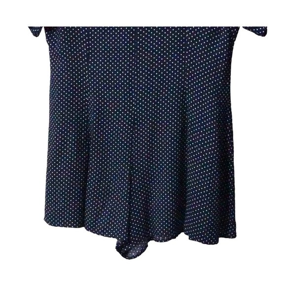 Vintage Sostanza Romper Size M Rayon Polka Dot Print 90s Shorts Jumper Button Fr - Picture 6 of 7